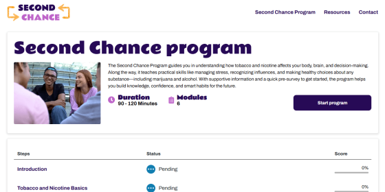 Second Chance Student Program Dashboard